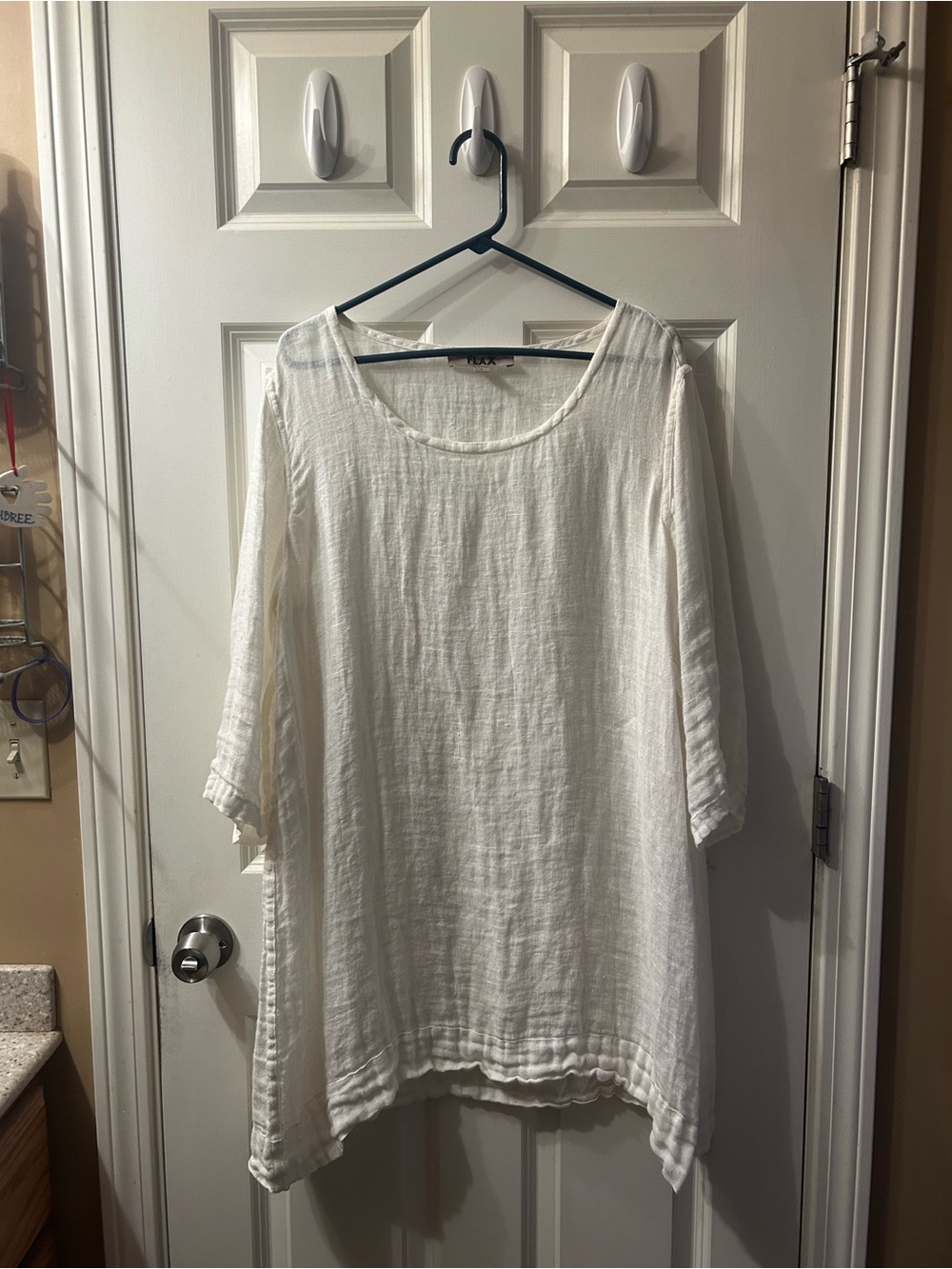 Flax White Scoop Neck linen dress